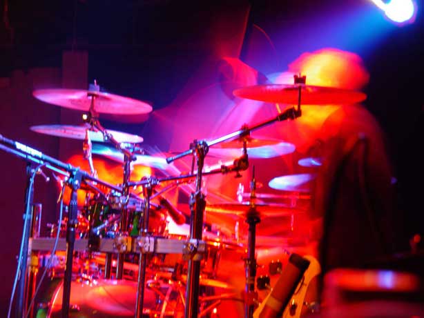 Photograph of James Hall Playing the Drums